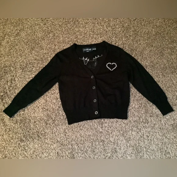 Stitch shoppe by loungefly universal monsters cropped cardigan, black, size: M - Picture 1 of 11